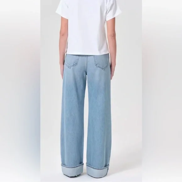 Agolde Dame High Rise Wide Leg Jeans Sz 30x31 In Showdown